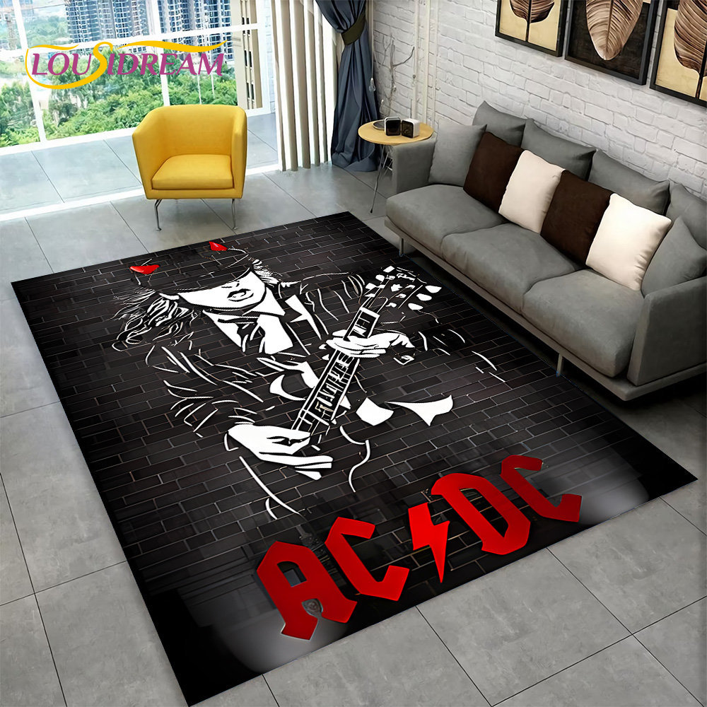 AC/DC Rock Band Area Rug Large - огляд і ціна Home Bathroom Rugs
