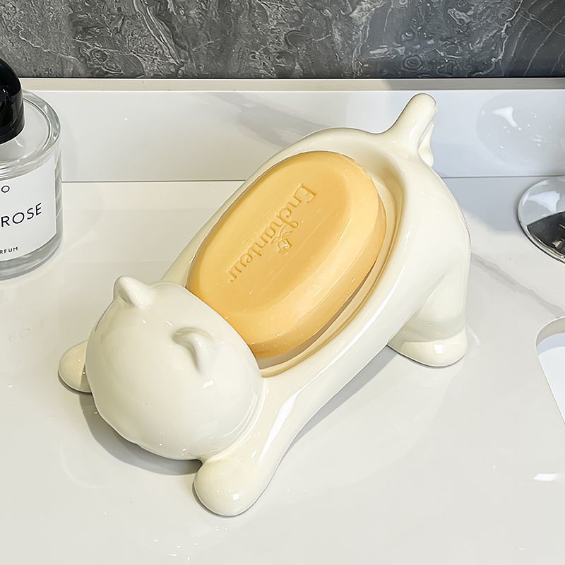 Cute Cat Drain Soap Holder Con - огляд і ціна Home Bathroom Gadgets
