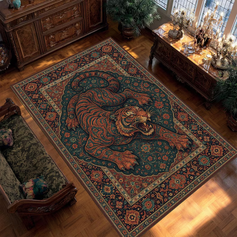 Tiger Area Rug Japanese Art Li - огляд і ціна Japanese Home Bathroom Design