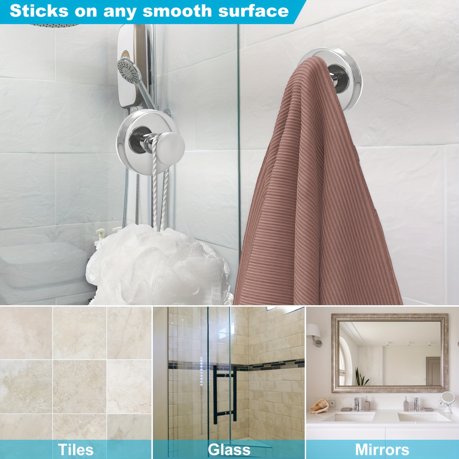 1/2pcs Suction Cup Hooks for S - огляд і ціна Home Theater Bathroom