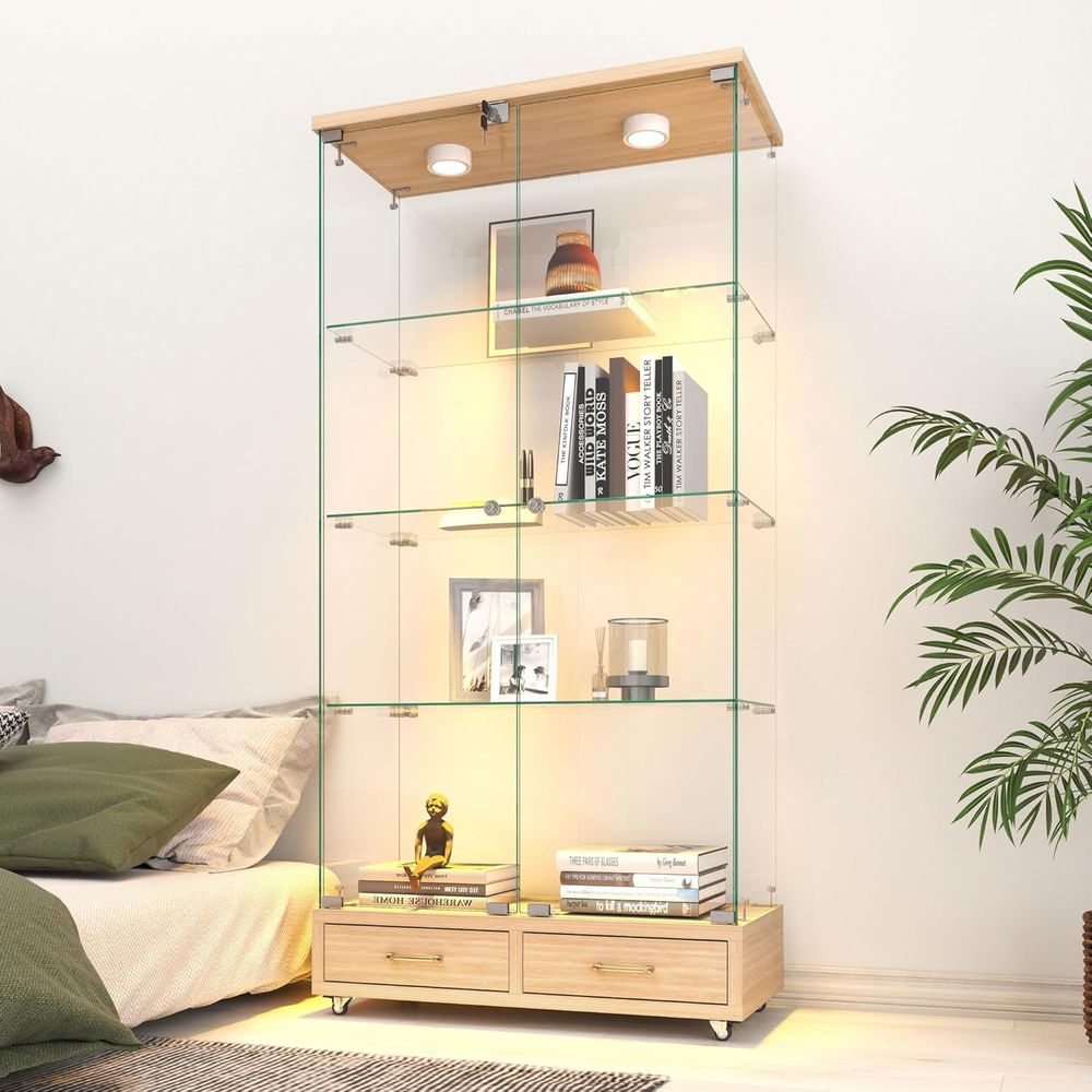 4-Tier Glass Cabinet with LED  - огляд і ціна Home & Bathroom Building Products Pte Ltd