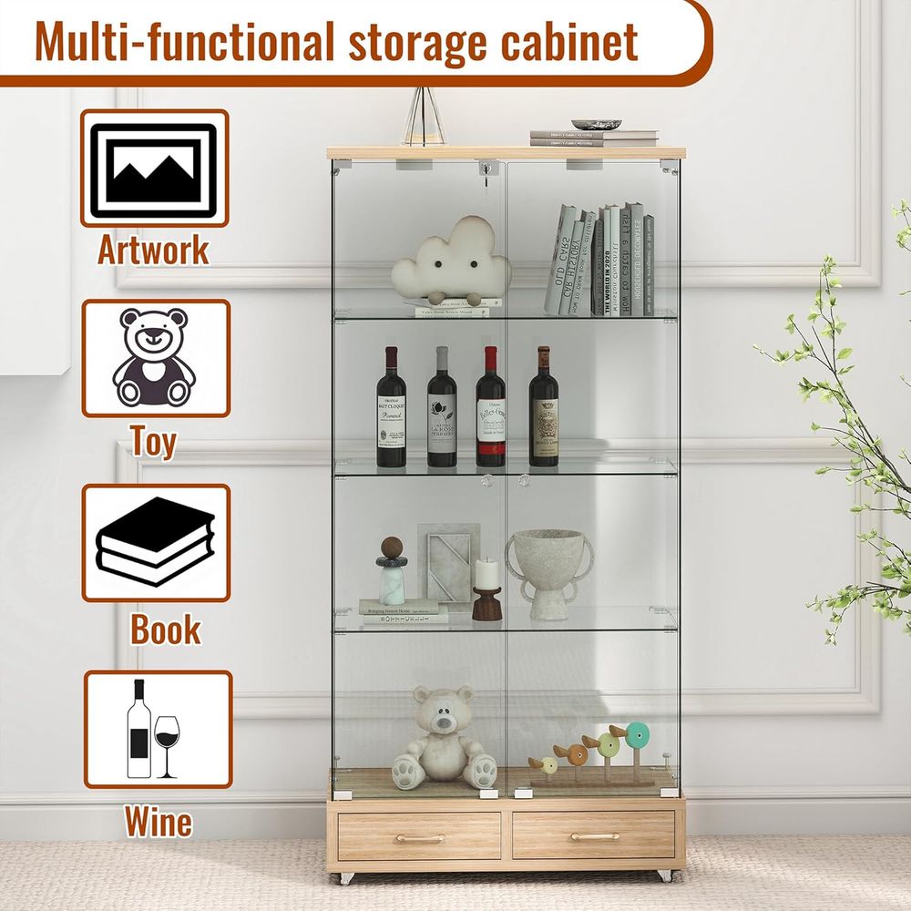 4-Tier Glass Cabinet with LED  - огляд і ціна Home & Bathroom Building Products Pte Ltd
