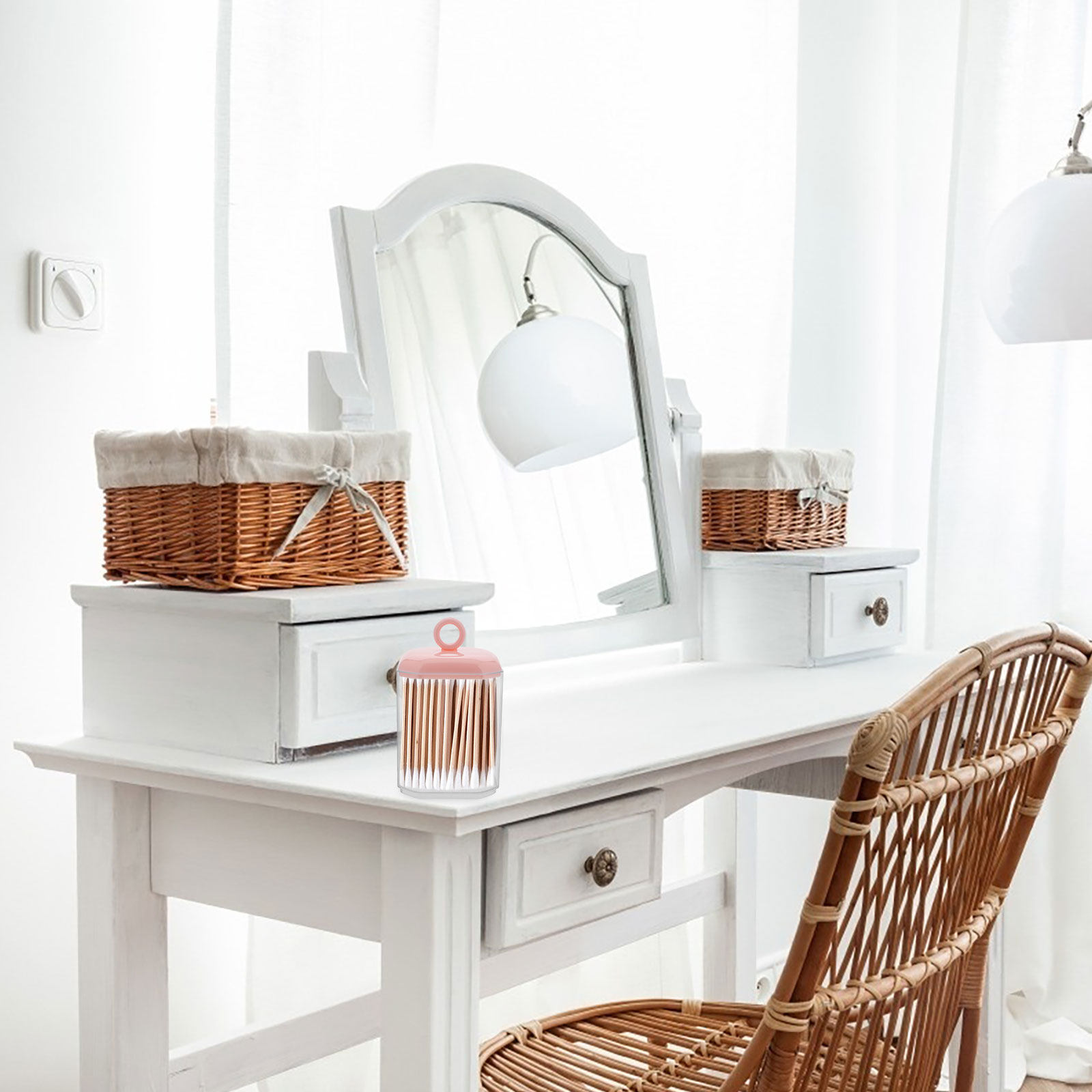 Desktop Cotton Bud Storage Box - огляд і ціна Home Essentials Bathroom Storage