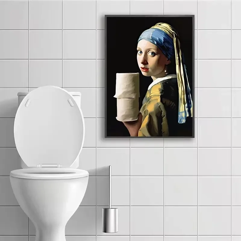 Funny Mona Lisa Wearing Pearls - огляд і ціна Home Bathroom Pictures