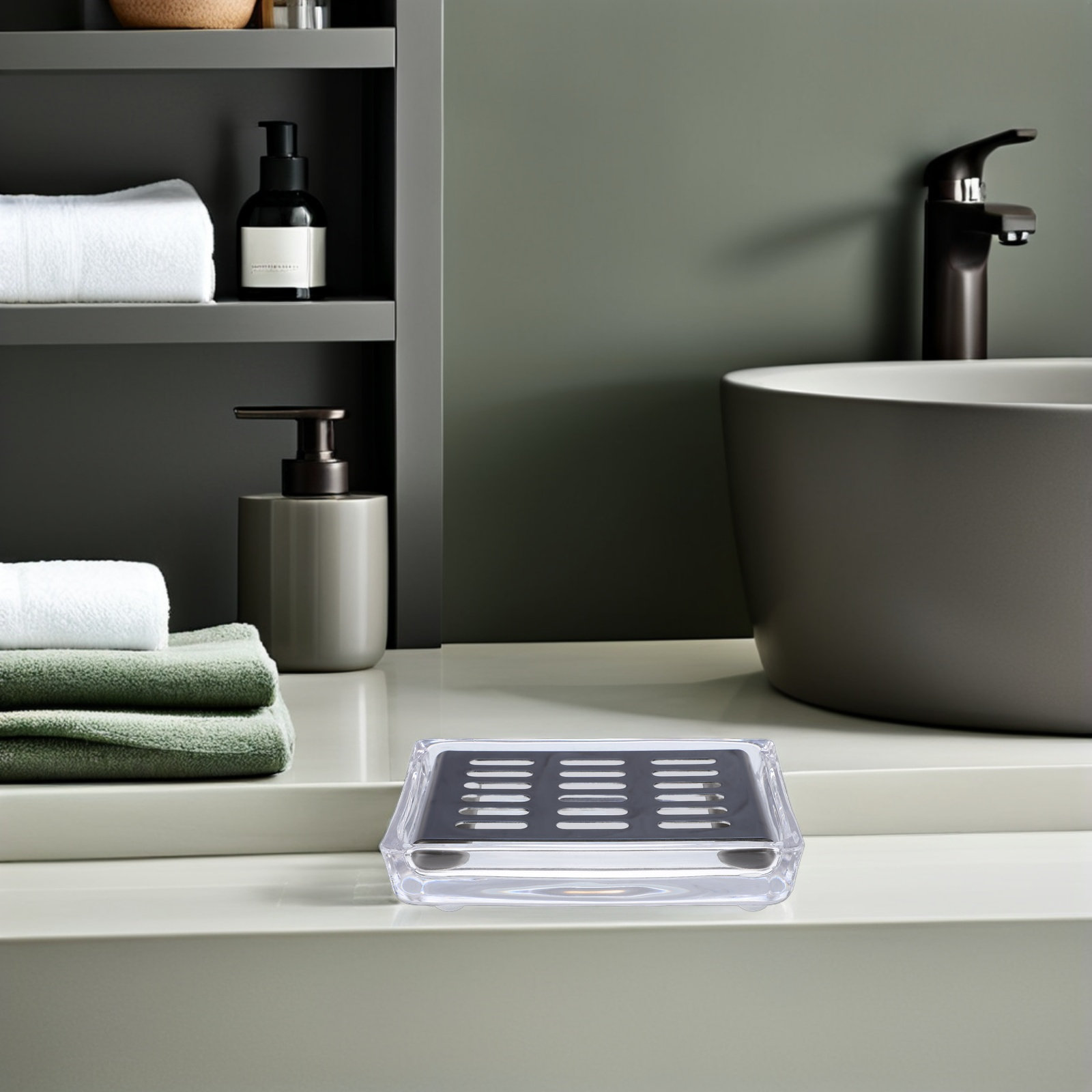 Clear Glass Soap Dish Stainles - огляд і ціна Glass Soap Dish