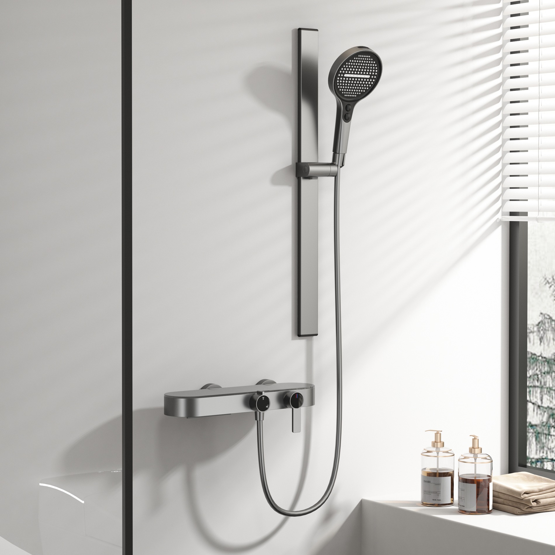 Gunmetal Gray Shower Set For H - огляд і ціна Home For Bathroom