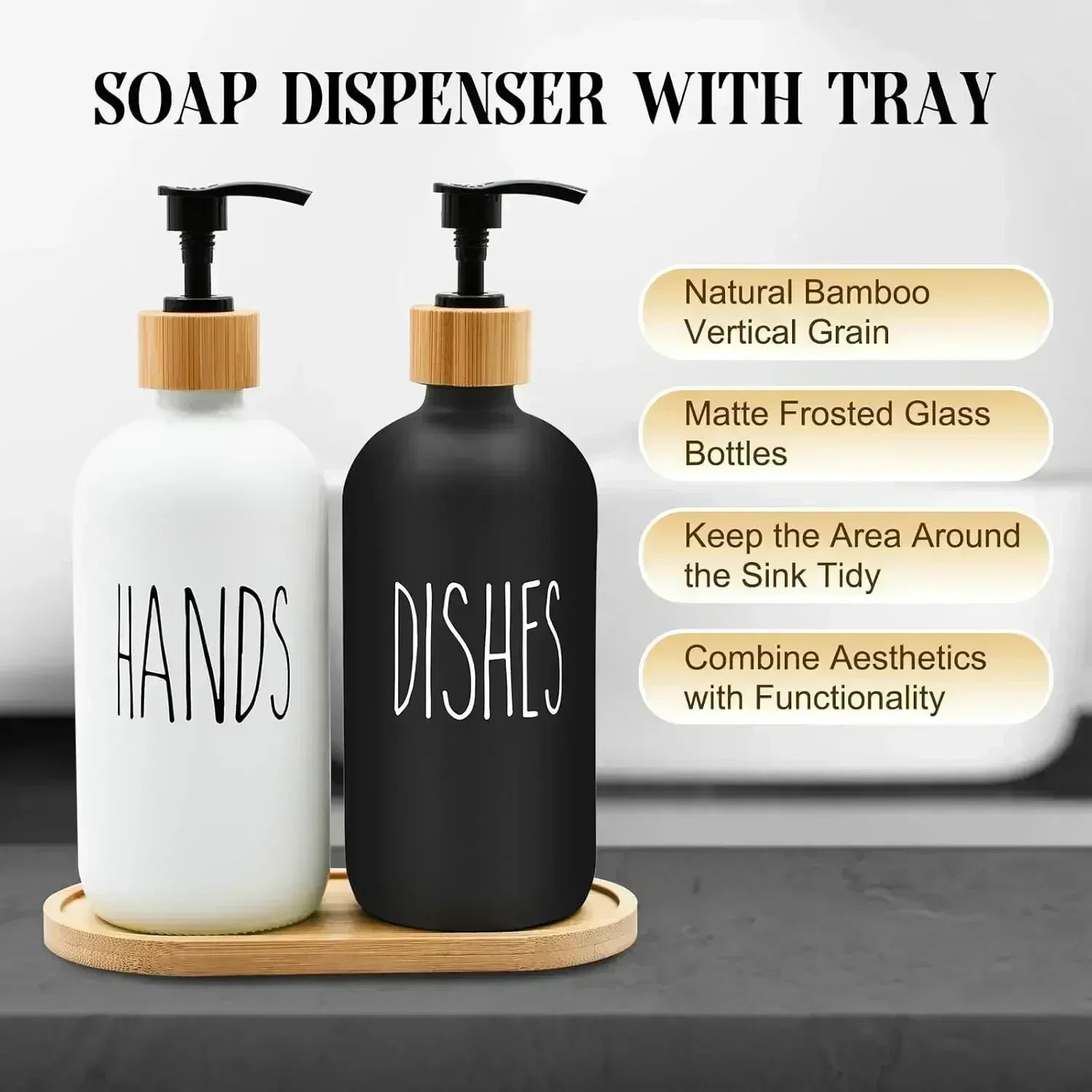 Dish Soap Dispenser Set with B - огляд і ціна Glass Soap Dish