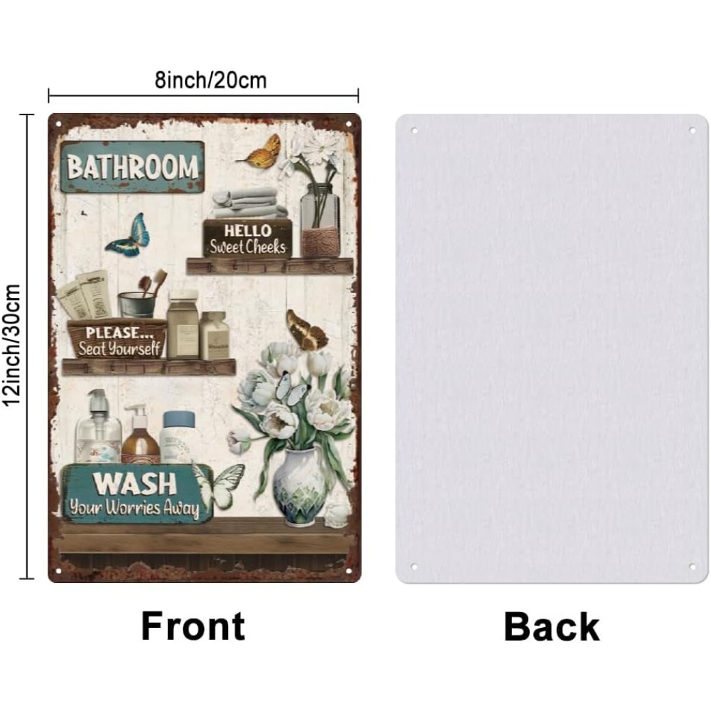 Bathroom Floral Tin Signs Vint - огляд і ціна Home Bathroom Signs