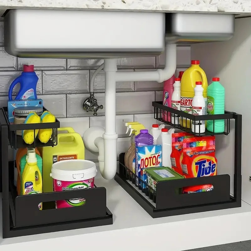 2 Tier Under Sink Organizer Pu - огляд і ціна Home Goods Bathroom Cabinets
