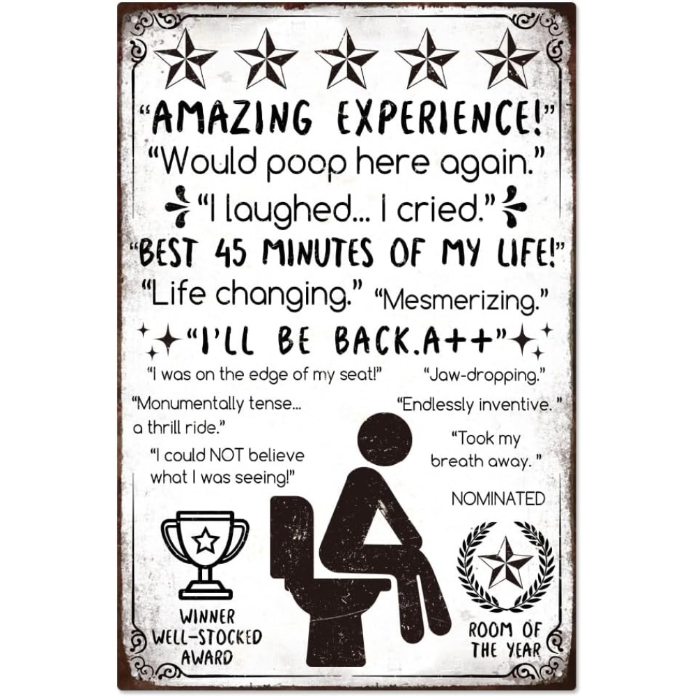 Funny Bathroom Metal Tin Sign  - огляд і ціна Home Bathroom Signs
