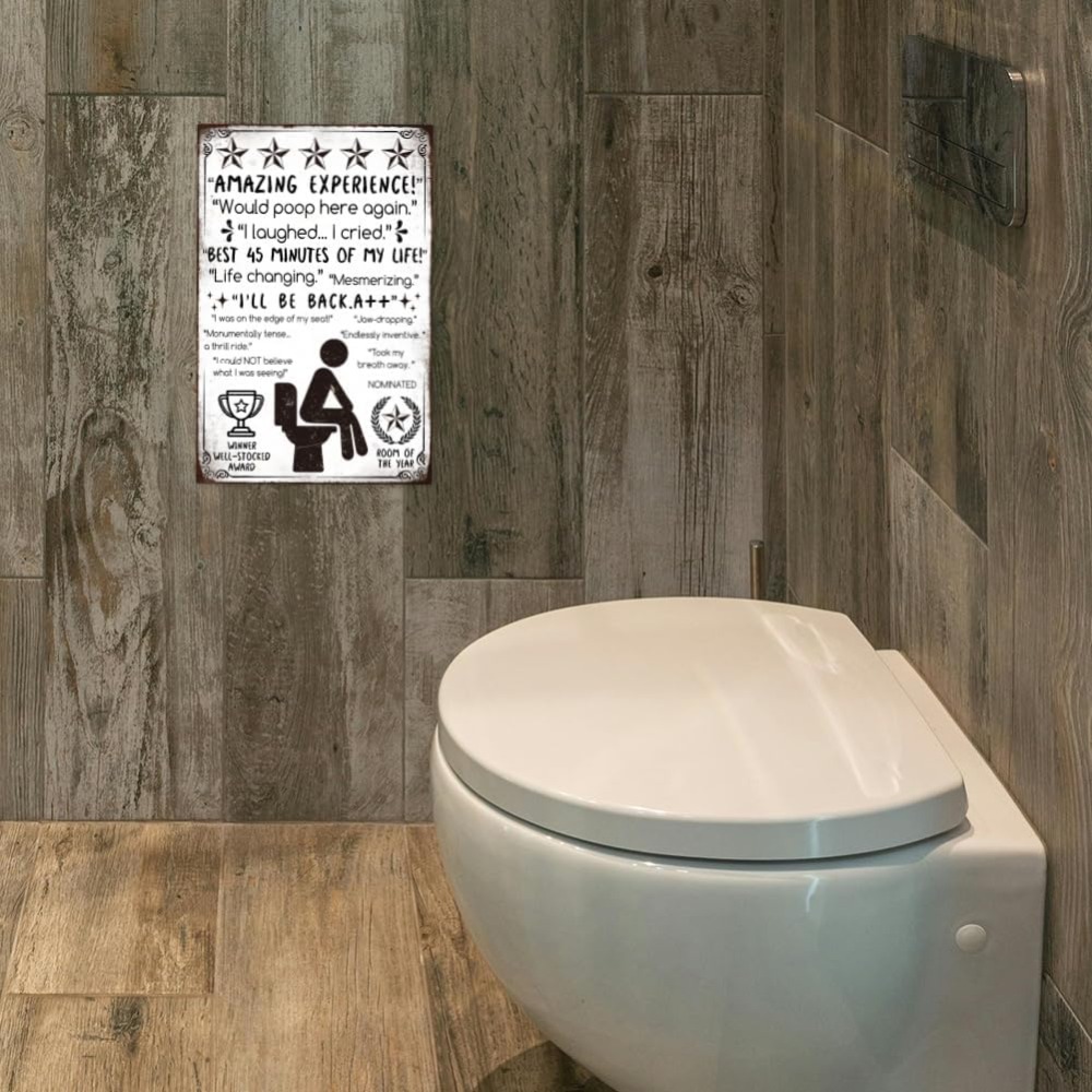 Funny Bathroom Metal Tin Sign  - огляд і ціна Home Bathroom Signs