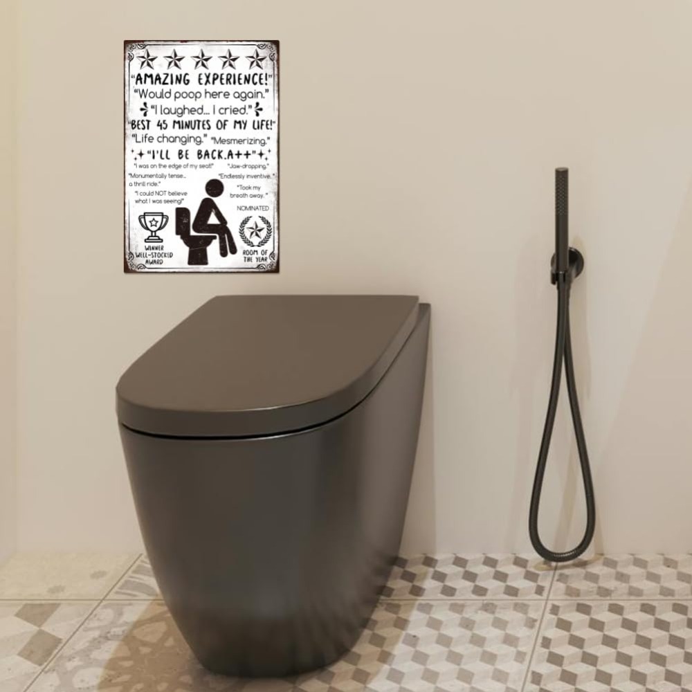Funny Bathroom Metal Tin Sign  - огляд і ціна Home Bathroom Signs
